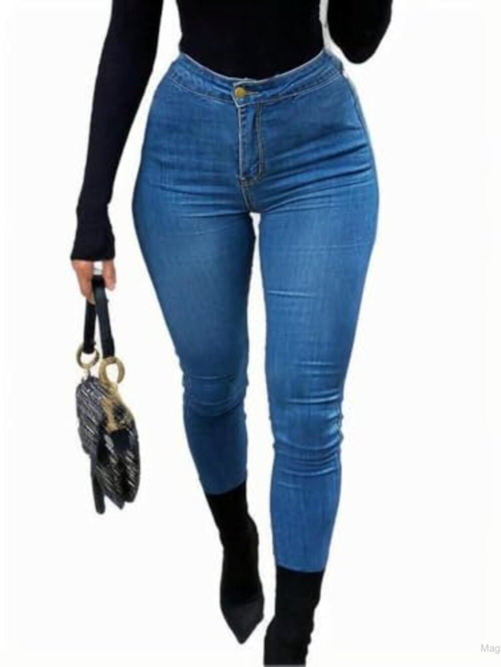 High Waisted Skinny Jeans Stretchy Slim Fit Denim Pants